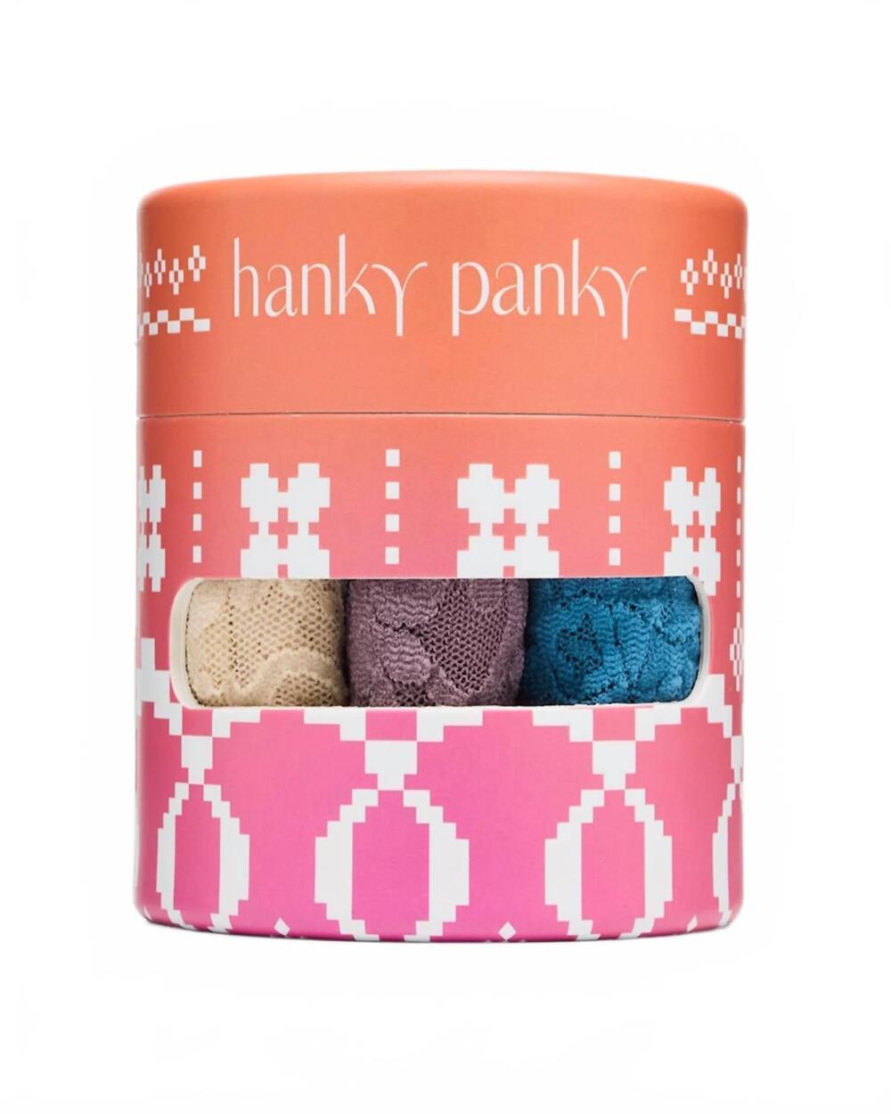NEW HANKY PANKY women's holiday original-rise signature lace thongs - 3 pack in
